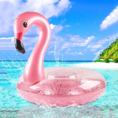 Flamingo Simring Glitter – Uppblåsbar Pool Float | Strand & Pool