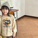 Tröja med tryck – FunCrew Unisex, Blå/Grå/Beige, Bomull, Storlek 0–6 år