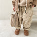 Baggybyxa med Tryck – Mila Bloomers Unisex, Brun/Beige, Bomull, Linne, Storlek 0–6 år