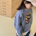 Tröja med tryck – FunCrew Unisex, Blå/Grå/Beige, Bomull, Storlek 0–6 år