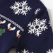 Jultröja med Renar och Snöflingor – Unisex, Röd/Blå, Bomull, Storlek 1–6 år