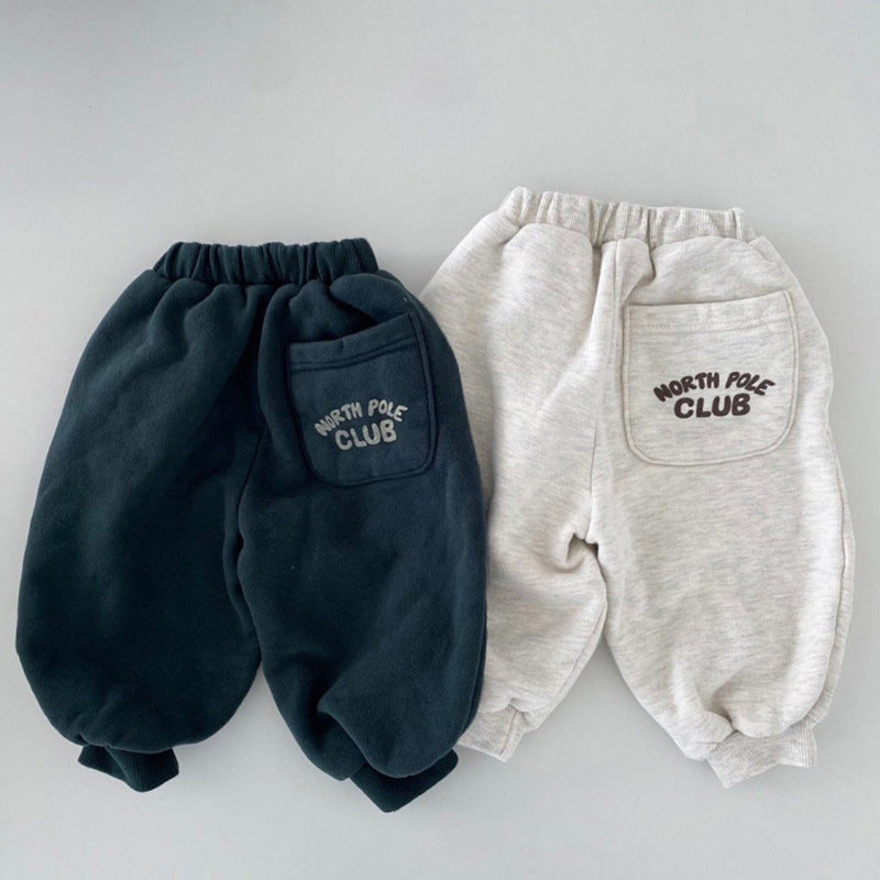 Träningsset med Fleece – CozyFit Unisex, Grå/Blå, Bomull, Storlek 0–6 år