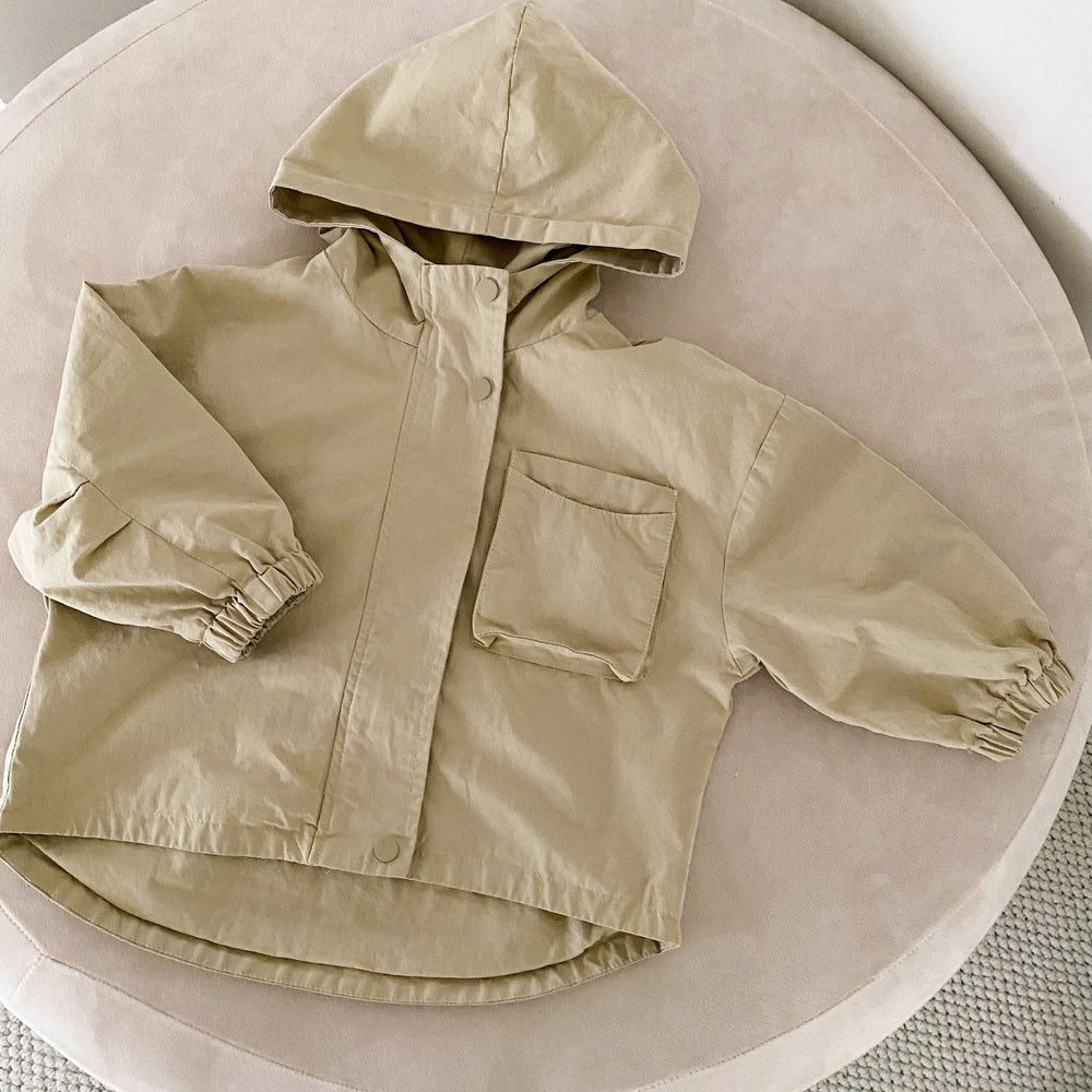 Vindjacka Parkas – CozyShield Unisex, Beige/Brun, Bomull, Storlek 0–8 år