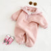 Jumpsuit/Overall i Fleece – Baby, Rosa/Brun, Bomull, Storlek 0–2 år