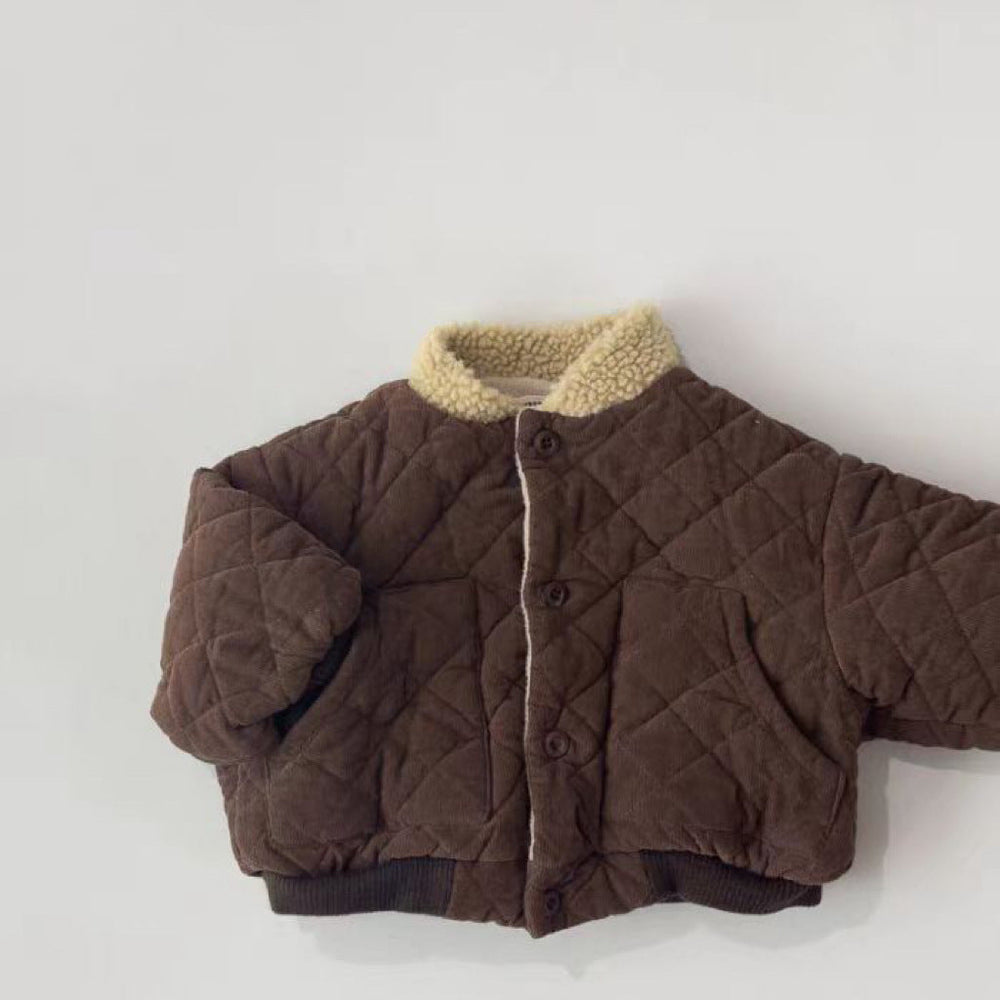 Vadderad jacka – Little Wanderer Pojkar, Brun/Beige, Bomull, Storlek 0–3 år