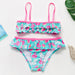 Flickor Tankini Baddräkt Sjöjungfruprint – Sommarstrandkläder | 3-12 år