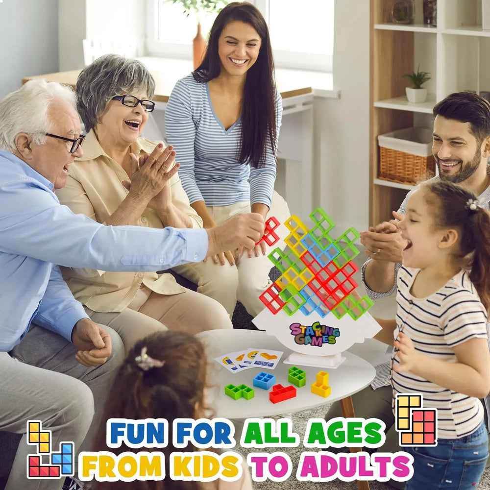 Montessori Balans Tetris Torn – Pedagogiskt Balansspel, BPA-Fritt, 3+ År