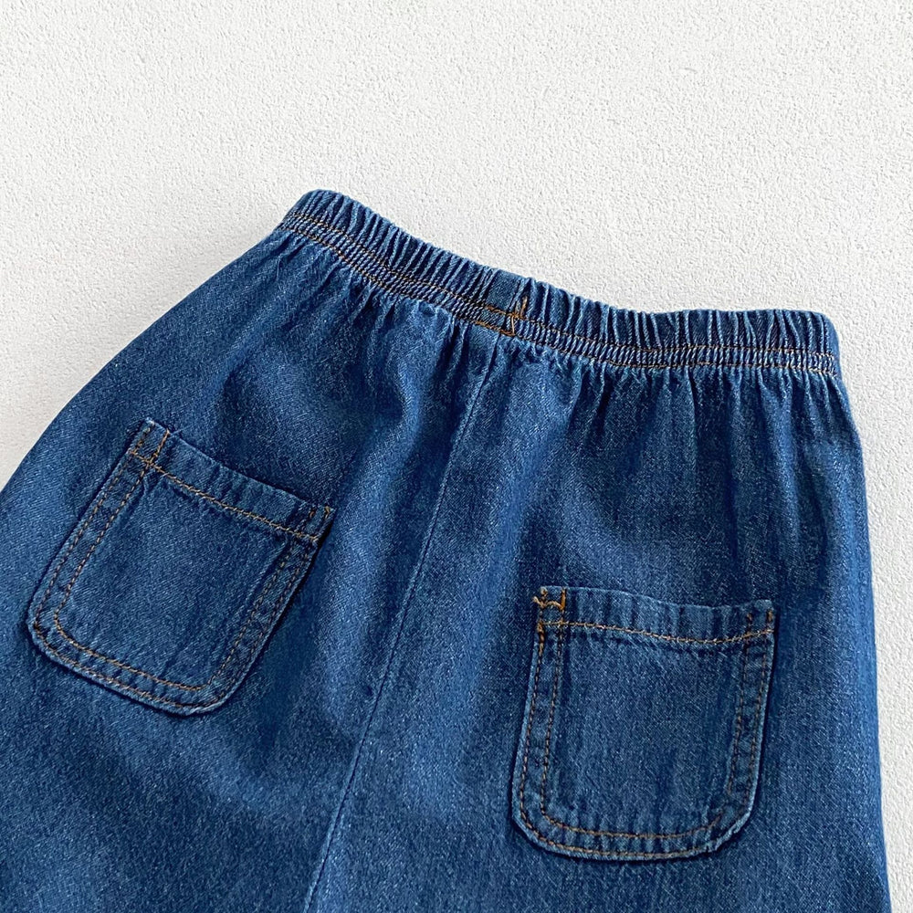 Denim sommarset med T-shirt och shorts – Baby, Småbarn, Förskolebarn, Barn, Blå, Bomull, Storlek 0–6 år