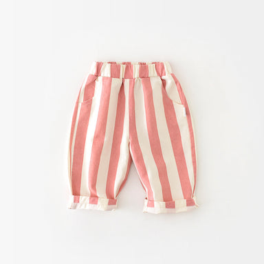 Randig Byxa – LittleLoom Unisex, Rosa, Bomull, Storlek 0–3 År