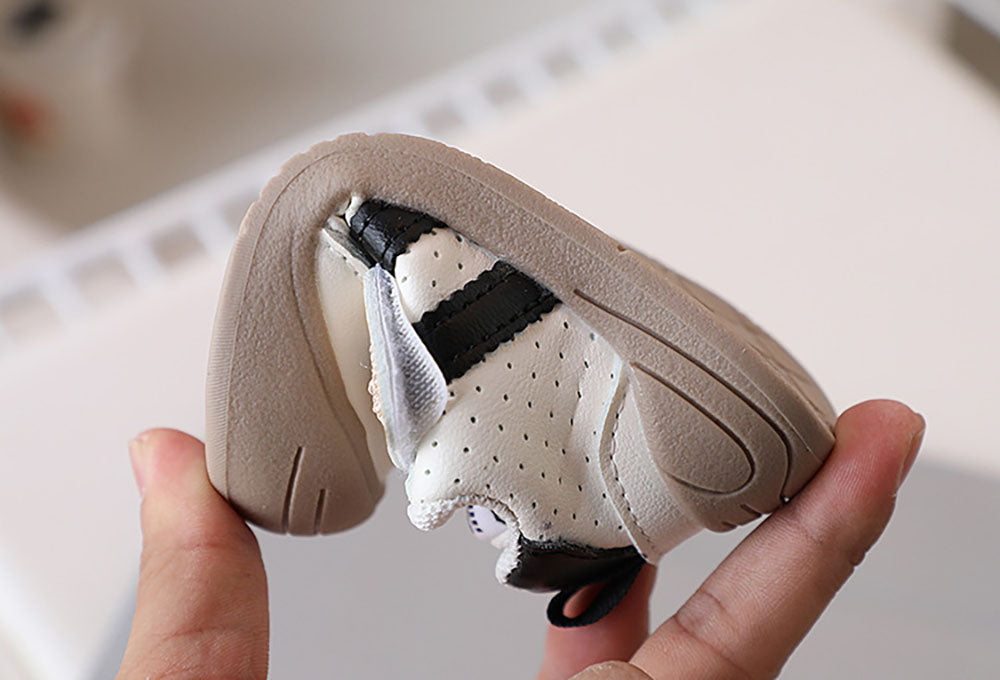 Sneaker med Kardborre – Björn Unisex, Khaki/Svart/Röd, Storlek 16–25