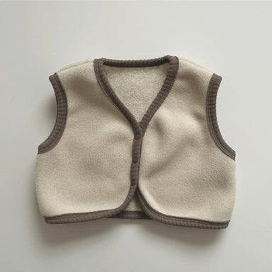 Väst med Fleece – Little Snug, Baby Unisex, Brun/Beige, Bomull, Storlek 0–2 år