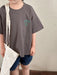 Oversized T-shirt – CozyLove Unisex, Grå/Beige, Bomull, Storlek 0–8 år