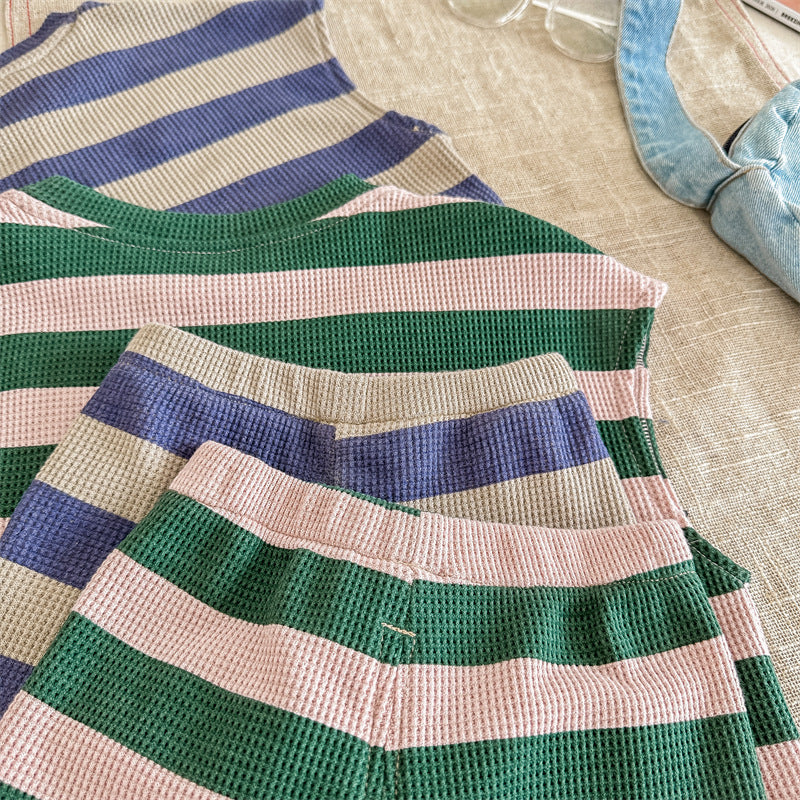 Ribb Sommarset – Little Waves Unisex, Blå/Grön, Bomull, 0–6 år