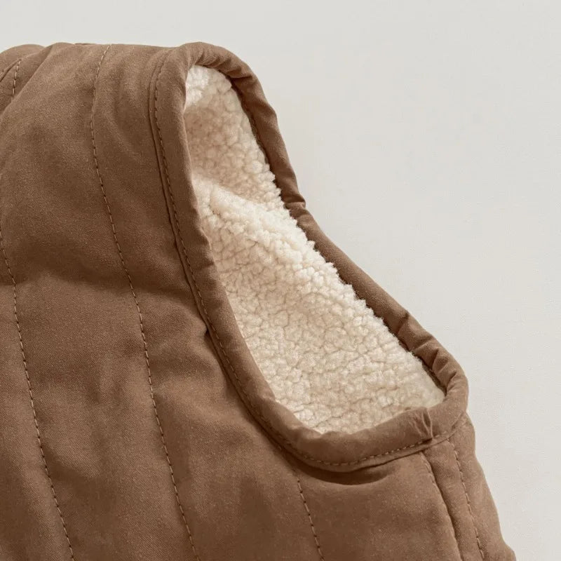 Väst med Ull – Gaborone Unisex, Rosa/Brun/Beige, Bomull, Storlek 0–6 år