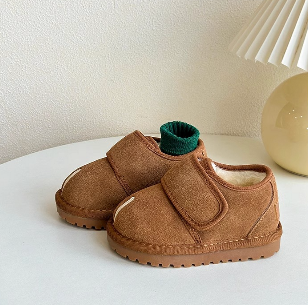 Skor med Kardborreband – Djamena Unisex, Brun/Beige/Svart, Mocka, Storlek 21–30