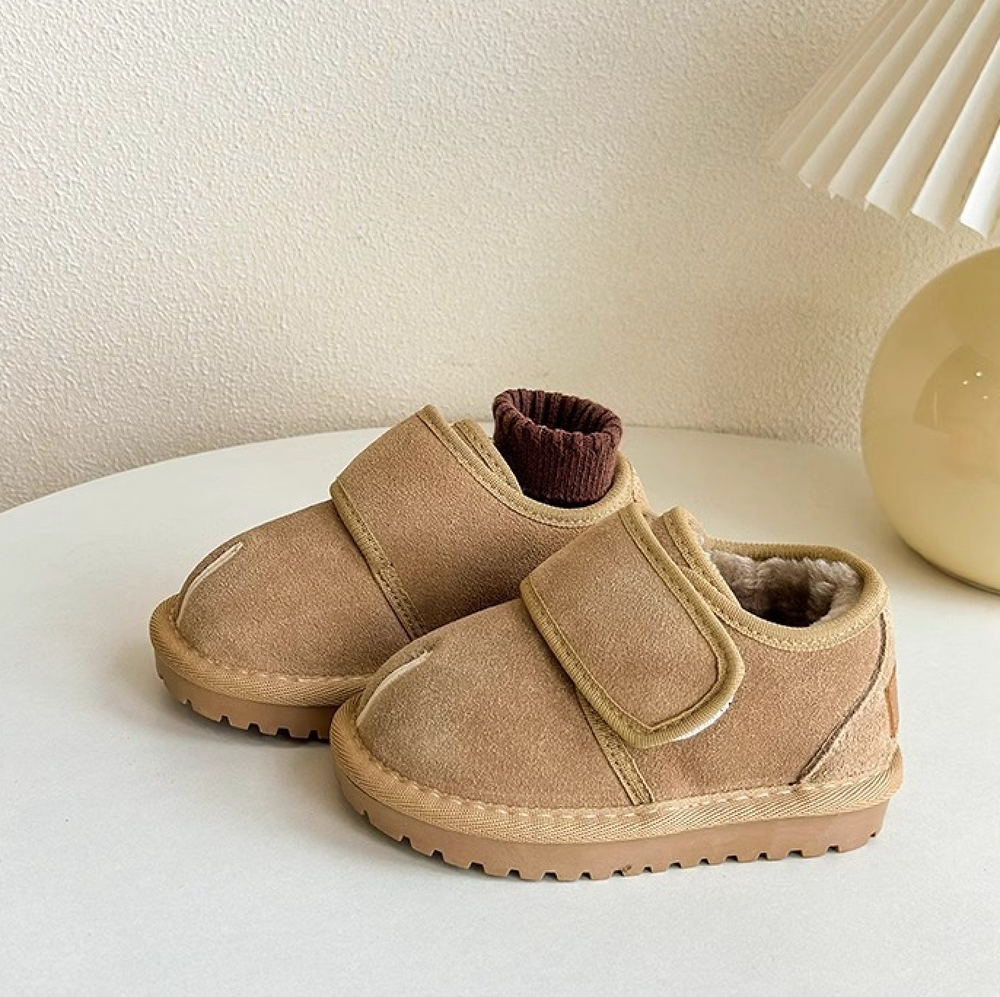 Skor med Kardborreband – Djamena Unisex, Brun/Beige/Svart, Mocka, Storlek 21–30