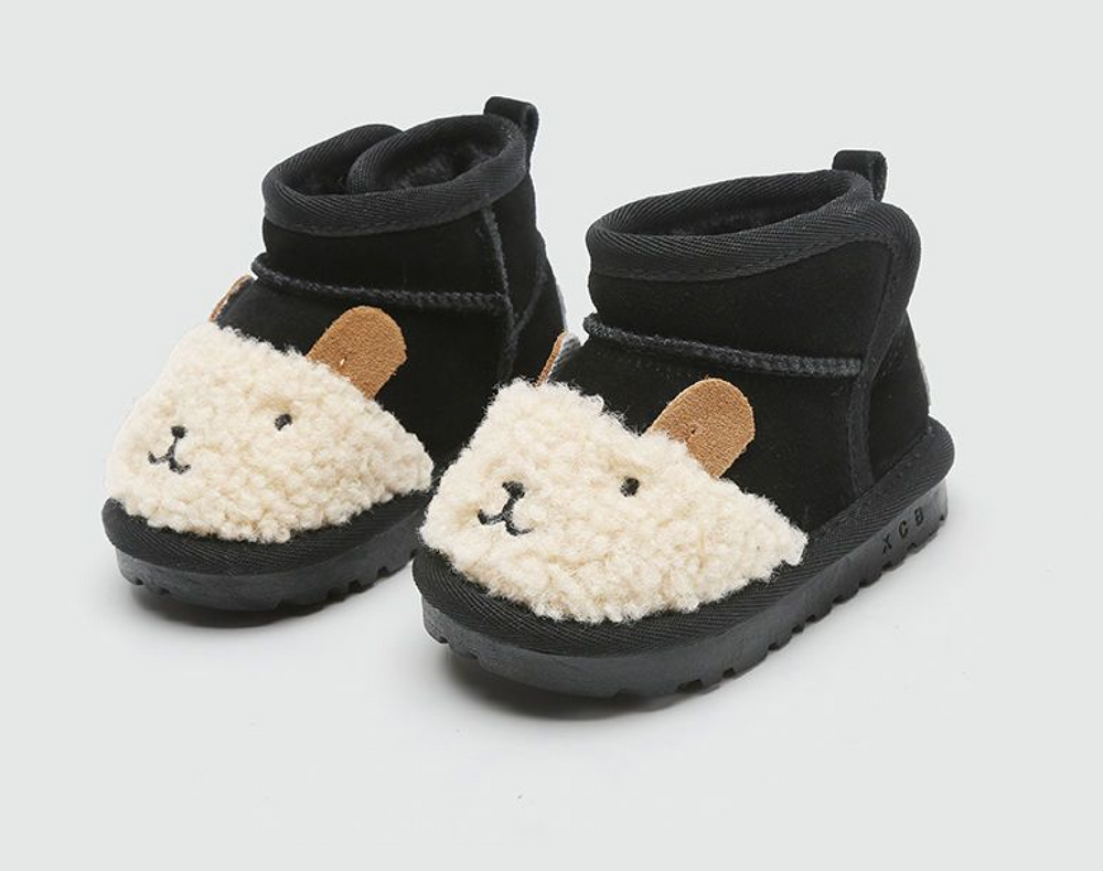 Ankelstövel med Tecknat Motiv – Nico Unisex, Brun/Svart, Mocka, Storlek 18–39