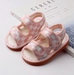 Sandal med kardborreband – CheckerSteps Unisex, Svart/Rosa, Storlek 16–20