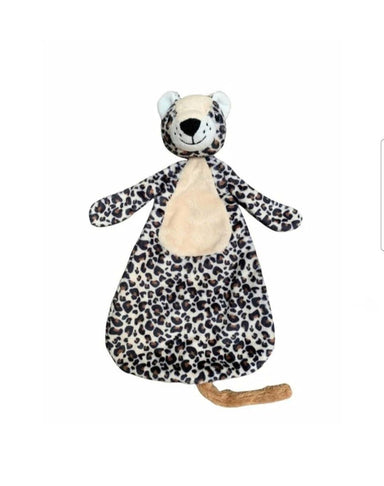 Mjuk Gosedjursfilt med Napphållare – CuddleLoop Leopard | För spädbarn från 0 månader