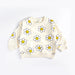 Sweatshirt med Blommönster – Glada Blommor Flickor, Grön/Gul/Beige, Bomull, Storlek 0–3 år