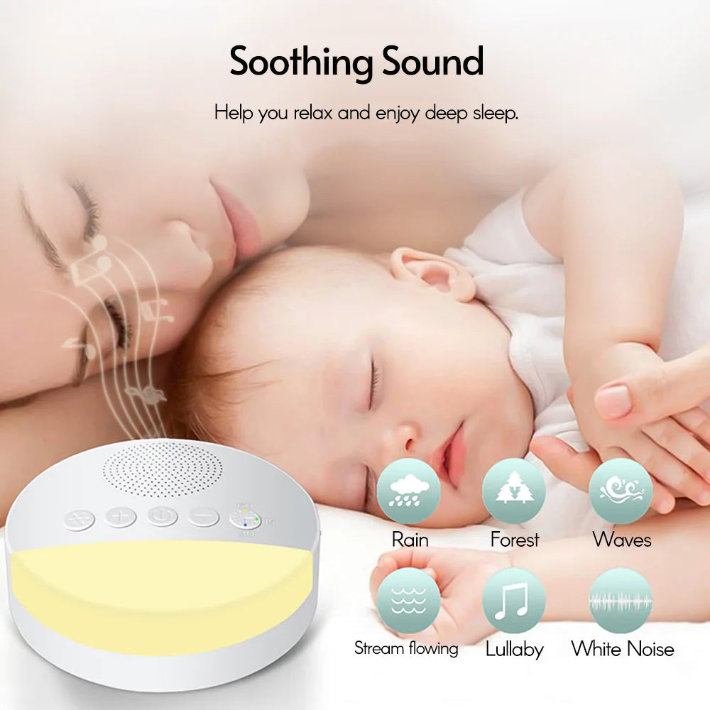 Baby White Noise Maskin – USB Sovmaskin med Nattlampa & Timer