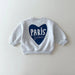 Sweatshirt med Tryck – Paris L’Amour Unisex, Grå/Vit, Bomull, Storlek 0–6 år