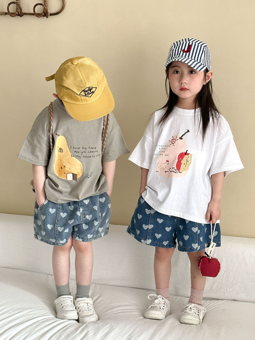 Kort Jeansbyxa med Hjärtan – Liva Denim Shorts Baby, Småbarn, Förskolebarn, Barn – Ljusblå/Mörkblå, Bomull, Storlek 0–8 år
