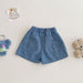 Kort Jeansbyxa med Resår och Dinosaurietryck – Baby, Småbarn, Förskolebarn, Ljusblå, Bomull/Denim, Storlek 0–5 år