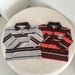 Pikétröja med ränder – LuckyStripe Unisex, Brun/Grå, Bomull, Storlek 0–8 år