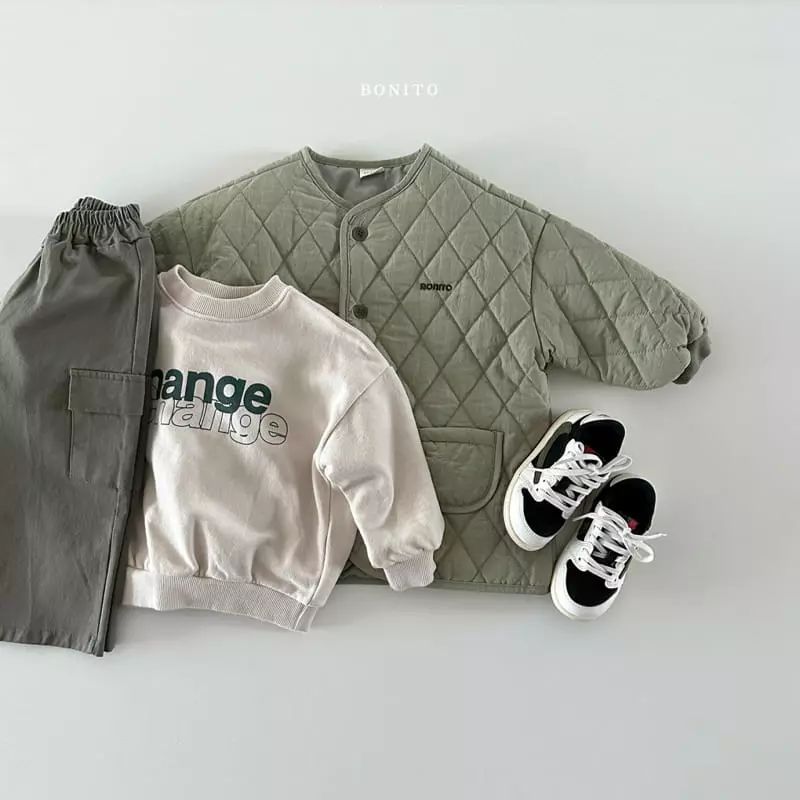 Vadderad jacka – Bonito Unisex, Beige/Svart/Grön, Bomull, Storlek 0–4 år
