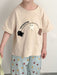 3D T-shirt med björnar som hoppar hopprep – Beary Bounce Unisex, Beige/Grön, Bomull, Storlek 0–8 år