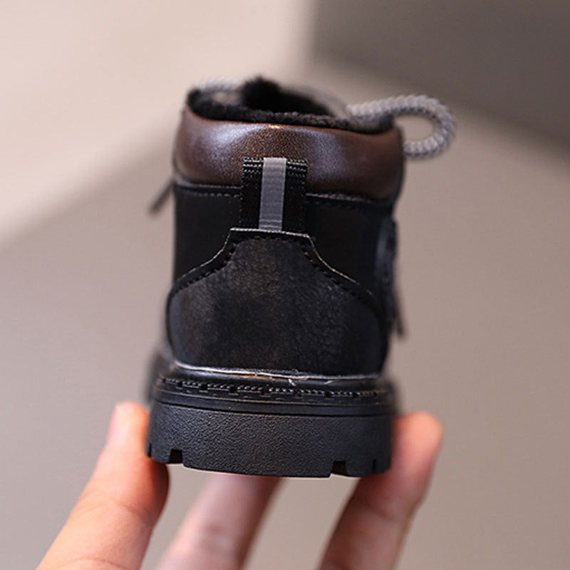 Skor med Ull – Lisi Unisex, Svart/Brun, Läder, Storlek 16–20