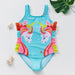 Flickor Tankini Baddräkt Sjöjungfruprint – Sommarstrandkläder | 3-12 år