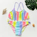 Flickor Tankini Baddräkt Sjöjungfruprint – Sommarstrandkläder | 3-12 år