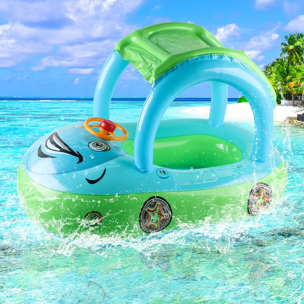 Baby Simring med Baldakin – Bil Float för Småbarn | Säker & Lekfull