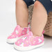 Slip-on-babyskor med halkfri sula – Minoe instegssneakers med dinosaurie och enhörning (0–18 månader)