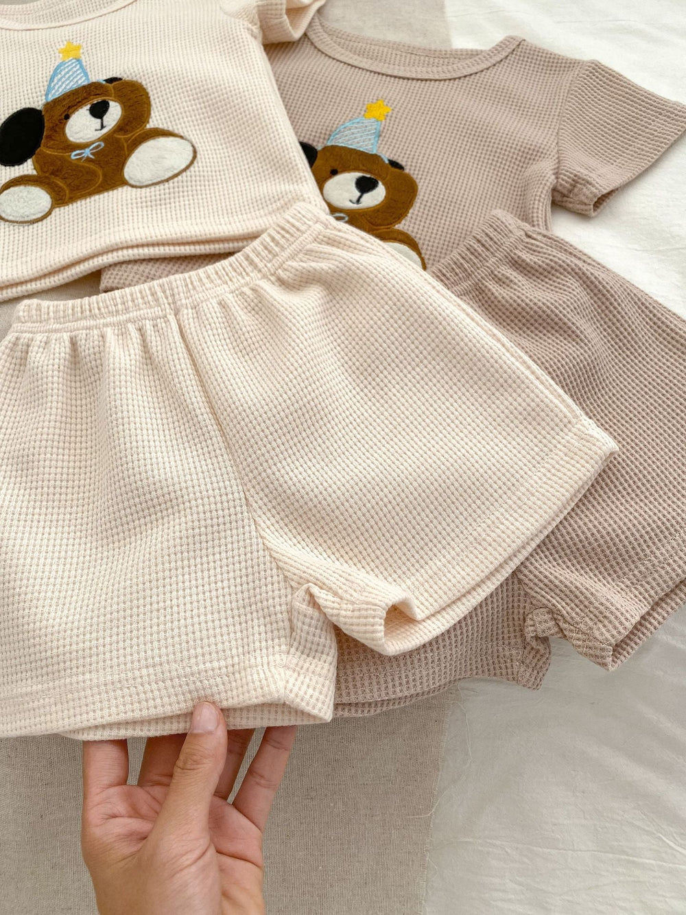 Loupi-set 0–3 år – Sommaroutfit för Flickor och Pojkar – 2-delad – Beige/Brun