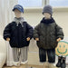 Vadderad hoodiejacka – CozyShield Unisex, Blå/Grön, Bomull, 0–6 år