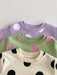 Träningsdräkt med prickar – DottyDays Flickor, Lila/Beige/Grön, Bomull, Storlek 0–4 år