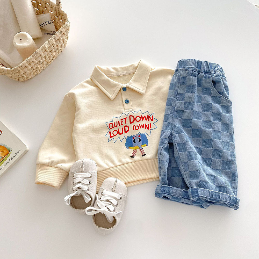 Livan Checker Denim – Stilren och bekväm jeansshorts för små äventyrare