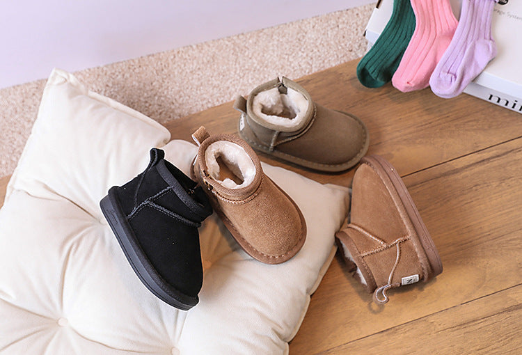 Ankelstövel – Noua Unisex, Brun/Svart/Grå, Mocka, Storlek 18–25