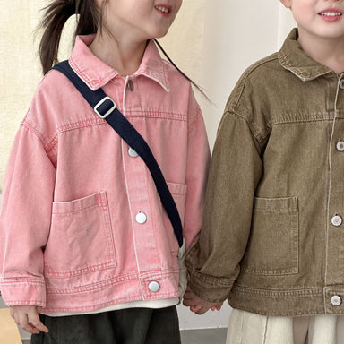 ClassicFit Barn Jeansjacka Unisex | Denimjacka för Flickor & Pojkar | 1–10 År | Tidlös Design med Fickor