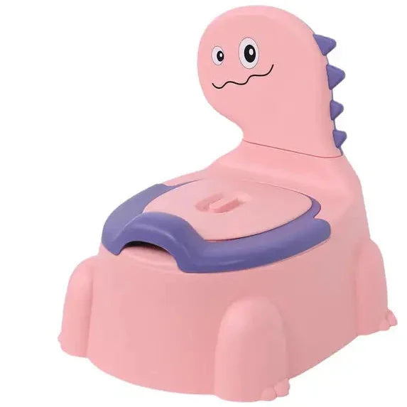 Dino-toalett för barn – Blå/Rosa/Grön, Halkfri, Lätt att Rengöra, BPA-fri