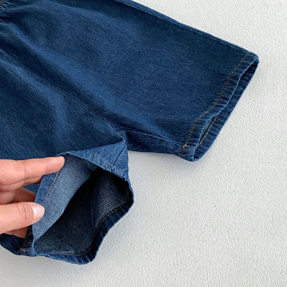 Denim sommarset med T-shirt och shorts – Baby, Småbarn, Förskolebarn, Barn, Blå, Bomull, Storlek 0–6 år