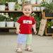 Schooltrain Sommarsätt för Pojkar | Röd T-shirt med Tågmönster & Randiga Shorts | Bomull & Polyester | 2–6 år | Somrig Lekoutfit