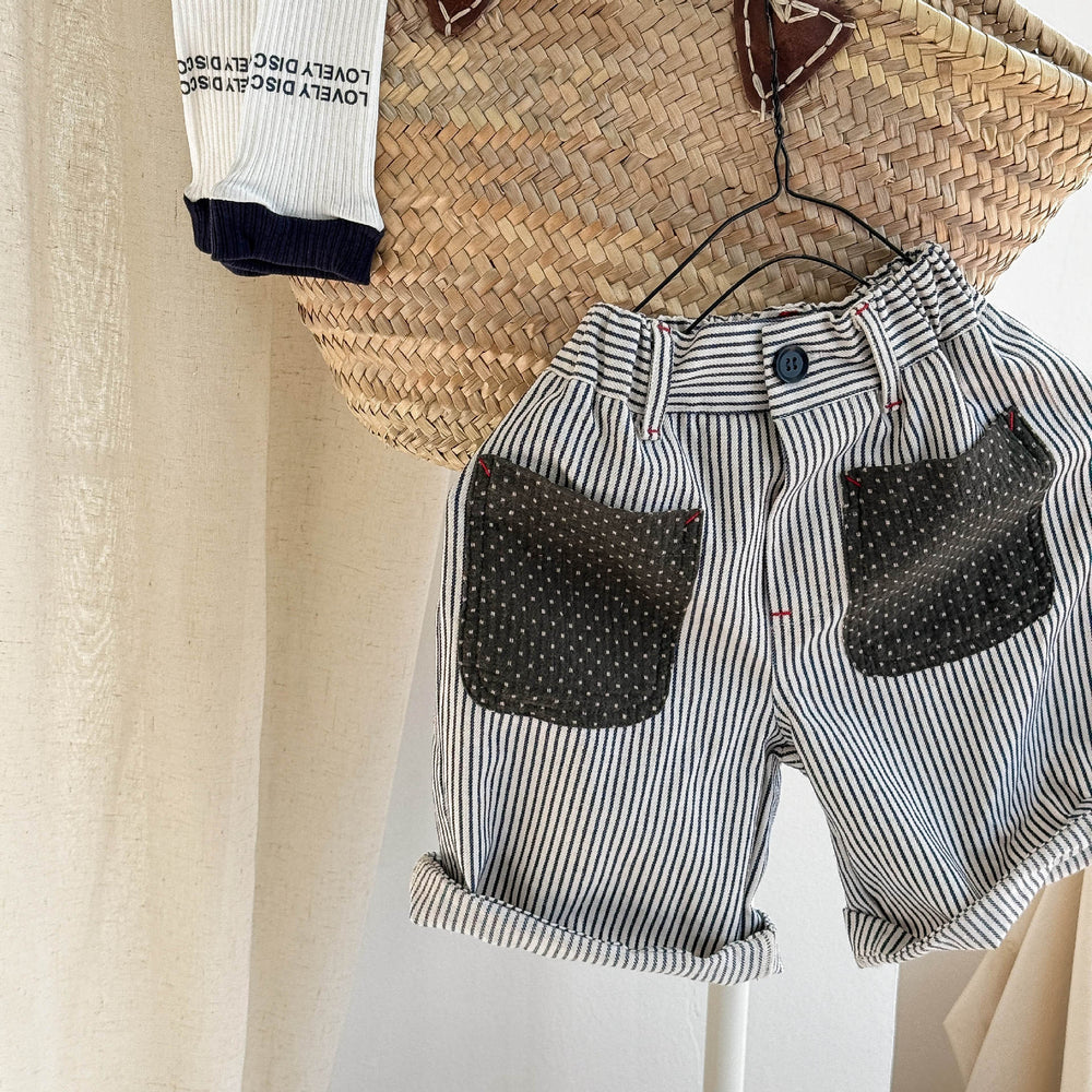 Norin Barnbyxor med Ränder – Unisex Sommarbyxor i Bomull (0–6 År) – Bekväm Passform & Unik Design