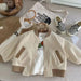 Jacka med ribbad struktur – Monro Unisex, beige/khaki bomull, storlek 1–8 år