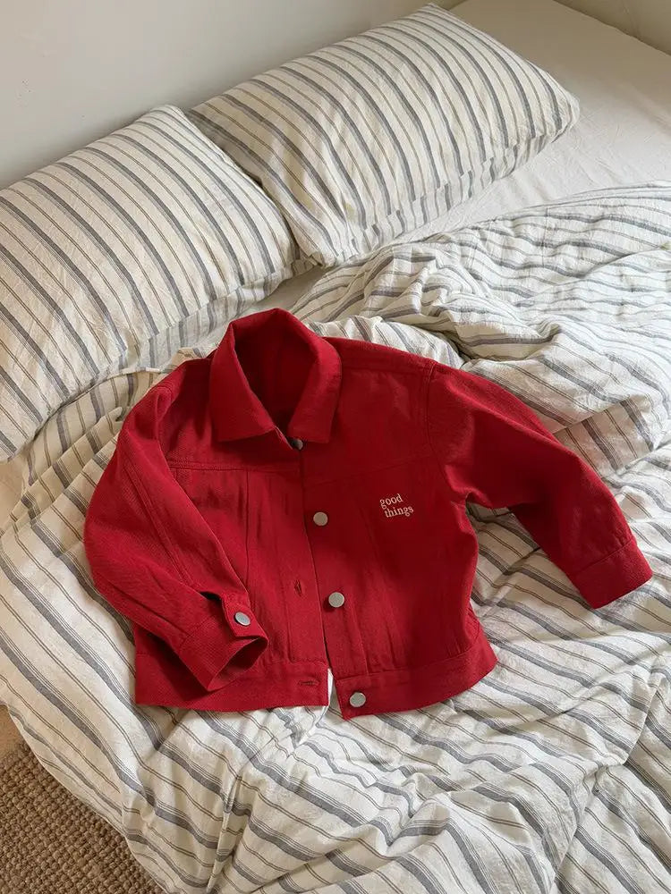 LUNÉ Barnjacka med brodyr | Unisexjacka i bomull (1–9 år)