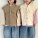 Väst med knäppning – Explorer Unisex, Beige/Brun, Bomull, 0–8 år