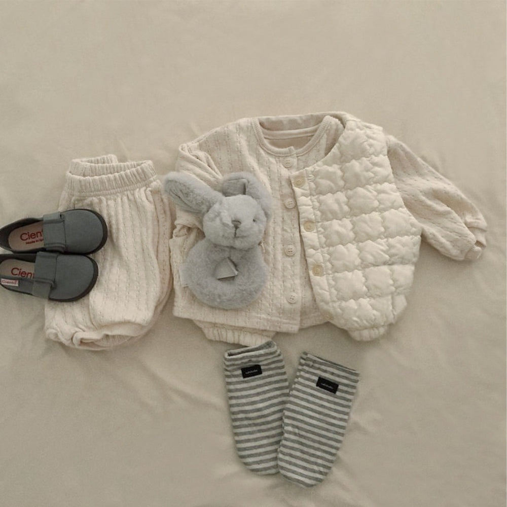 Vadderad Väst | CloudNest Unisex, Grå/Beige, Bomull, 0–3 år